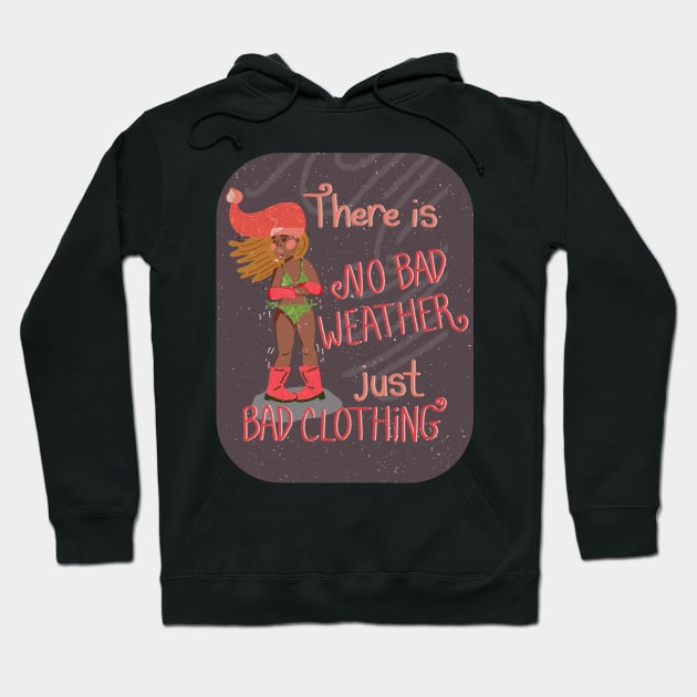 There is No Bad Weather, Just Bad Clothing | White Gray Pink Hoodie by Ipoole